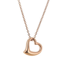 Simple Lady Choker Jewelry LOVE FOREVER Rose Gold Heart Key Necklace